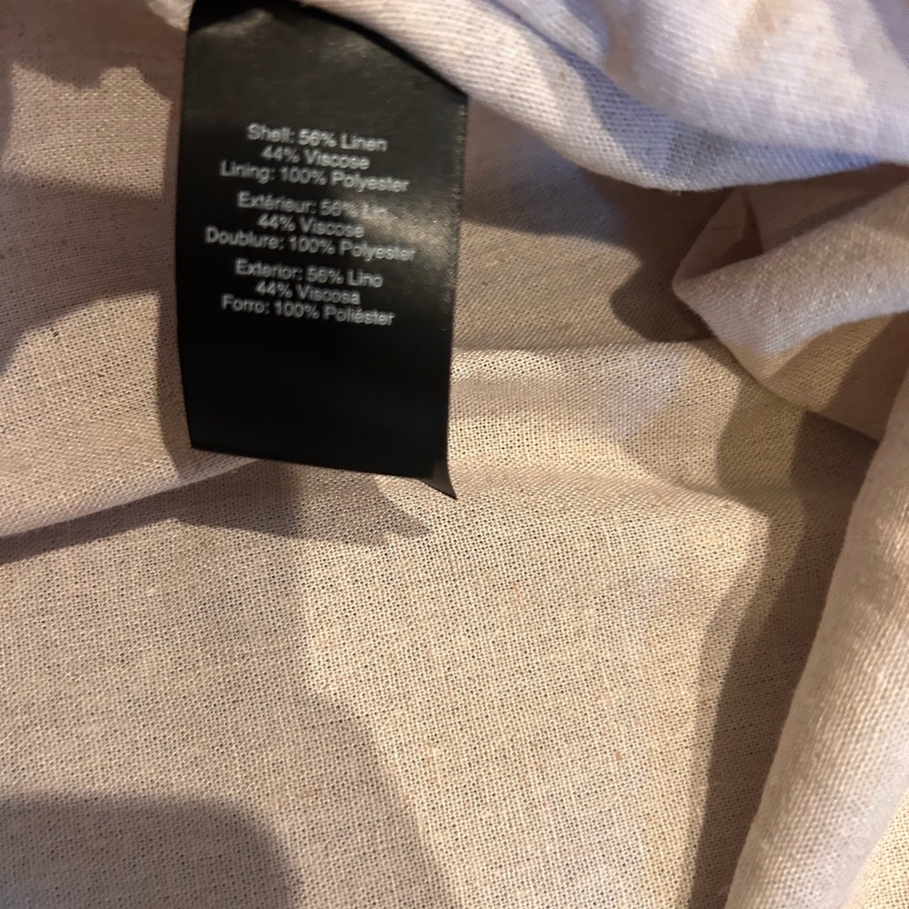 Elegant Donna Karan flowy halter tie back midi linen blend dress size 10 boho - Picture 4 of 5